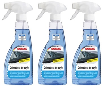 ZESTAW SONAX - SKUTECZNY I MOCNY ODMRAŻACZ DO SZYB 500 ML X3