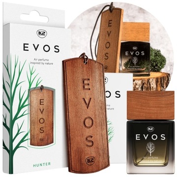 K2 EVOS HUNTER ZESTAW PERFUMY 50ml + ZAWIESZKA ZAPACHOWA DREWNIANA ZAPACH