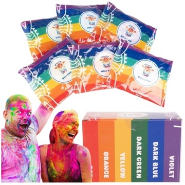 6x PROSZEK HOLI POWDER FESTIWAL KOLORÓW KOLORY