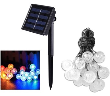 GIRLANDA SOLARNA OGRODOWA LAMPA SOLAR 20x LED RGB KOLOROWA DŁUGA ZD69E