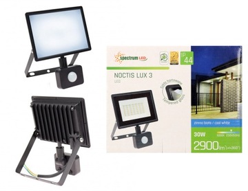 Naświetlacz halogen Noctis LED 30W zimna czujnik