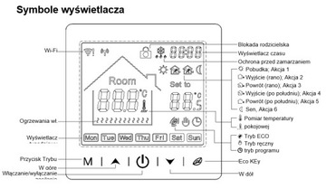 РЕГУЛЯТОР КОМНАТНЫЙ ТЕРМОСТАТ ЦИФРОВОЙ ЖК-дисплей 16А WIFI