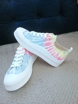 BUTY DAMSKIE TIE DYE KOLOROWE TRAMPKI SPORTOWE 39