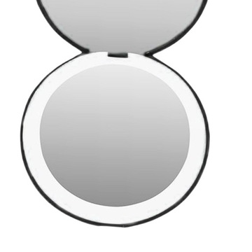 Зеркало для макияжа со светодиодной подсветкой и черной подсветкой, 10-кратное увеличение.