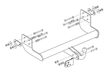 NOVÝ ZAŘÍZENÍ(HÁK) TÁŽNÝ DO FORD TRANSIT CUSTOM 2013- 140808 HÁČEK 1700 KG