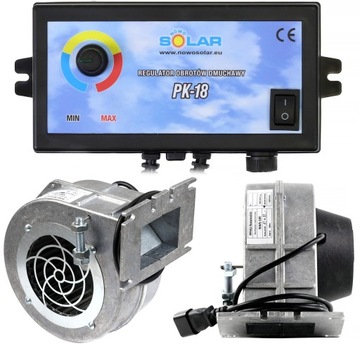 Zestaw Wentylator dmuchawa NWS-100 80W + sterownik regulator obrotów PK-18