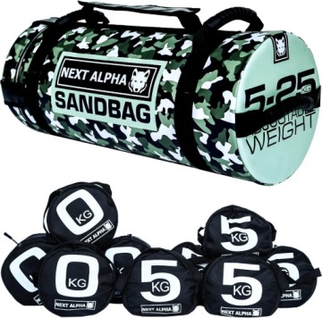 SANDBAG 5-25KG WOREK TRENINGOWY FITNESS TORBA OBCIĄŻENIOWA MORO