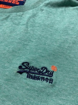 Superdry Super DRY ORYGINALNY zielony bawełniany T SHIRT koszulka rozmiar M