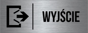 TABLICZKA WYJŚCIE Aluminium Piktogram Srebrna