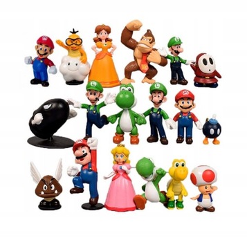 Figurki Super Mario Bros zestaw 18 sztuk
