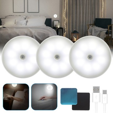 130 LAMPKA LED LAMPKI ZESTAW LAMPEK SCHODOWE Z CZUJNIK RUCHU NOCNA DO SZAFY