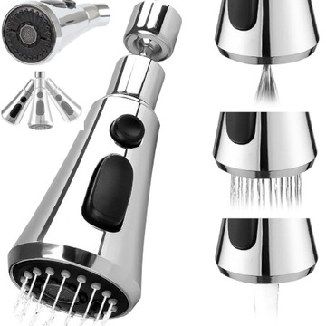 PRZEDŁUŻACZ KRANU KUCHENNEGO AERATOR PERLATOR 3 FUNKCJE 360°