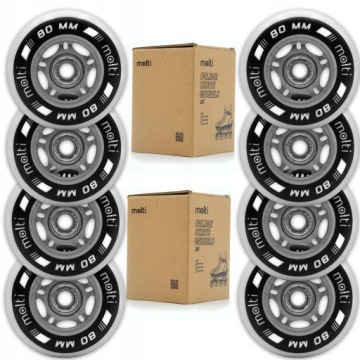 Sada 8 x 80 mm kolečka ložiska abec-9 pro kolečkové brusle molti