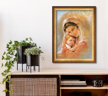 Obraz religijny Matka Boska z Dzieciątkiem Jezus, obraz w ramie 30x40