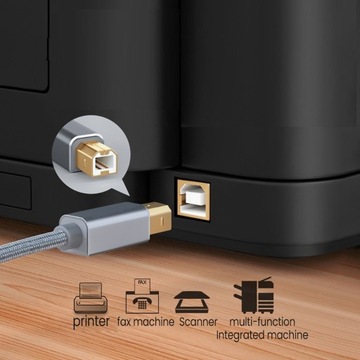 Кабель USB C — ПРИНТЕР USB тип C — USB B, 3 м QGeeM