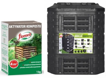 Kompostownik MODULARNY CAŁOROCZNY MROZOODPORNY 860l + AKTYWATOR 1kg