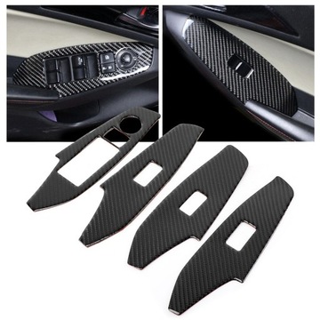 4 шт. крышка панели кнопки подъема окна из углеродного волокна