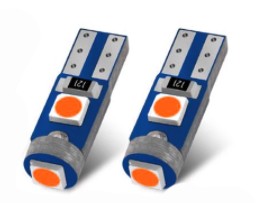 Żarówka CZERWONA - R5 T5 3 x POWER LED W1,2W W2W MOCNE