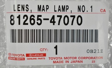 OE TOYOTA POKLOP LAMPA PODSVÍCENÍ INTERIÉR PRIUS