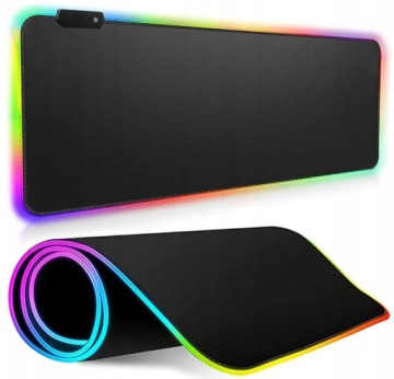 Игровая клавиатура RGB Коврик для мыши 30x80 см, большая подсветка XXL