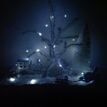 БЕЛОЕ РОЖДЕСТВО СОЗДАЕМ, ПОДСВЕТЕННОЕ, ПОЛЬСКОЕ РУКОДЕЛИЕ