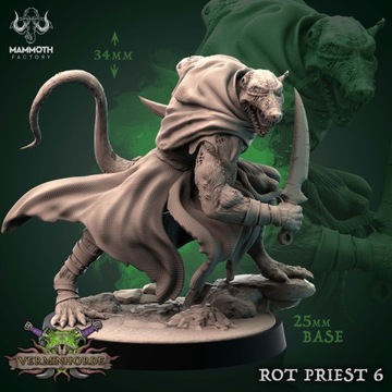 Rot Priest 6 - Skaven - Mammoth Factory - Druk 3D