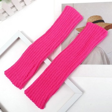 Y2k Fingerless Mittens Female Anime Gloves Women Knitted Gloves Arm Winter