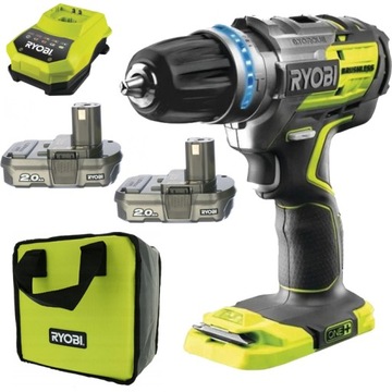 WIERTARKO WKRĘTARKA AKUMULATOROWA UDAROWA BEZSZCZOTKOWA RYOBI 18V ZESTAW