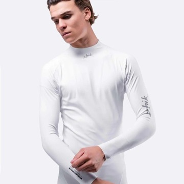 KOSZULKA MĘSKA ZHIK ECO SPANDEX UPF50+ DŁUGI RĘKA BIAŁA L