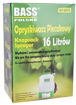 АККУМУЛЯТОРНЫЙ РЮКЗАК-ОПРЫСКИВАТЕЛЬ 16 Л ЭЛЕКТРИЧЕСКОЕ КОПЬЕ BASS ФОРСУНКИ ПОЛЬША