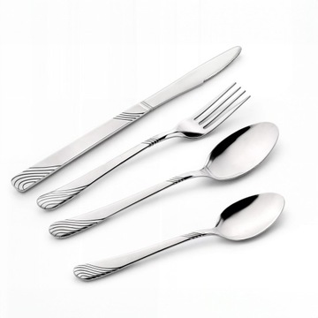 НАБОР СТОЛОВЫХ ПРИБОРОВ НОЖ ВИЛКА ЛОЖКА ЛОЖКА 16 EL