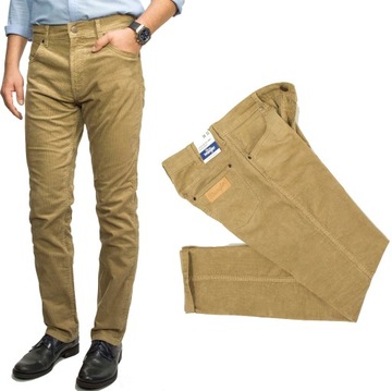 Wrangler Greensboro Lead Grey męskie spodnie sztruks W30 L32