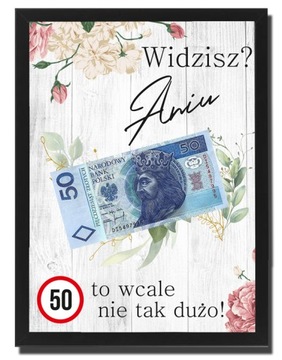Zabawny prezent na 50 urodziny plakat w ramce