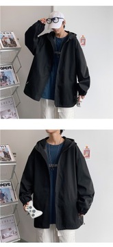 2023 New Fashion Loose Hooded Jacket Men Breathabl