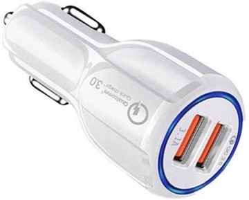 SZYBKA ŁADOWARKA SAMOCHODOWA USB QUICK CHARGE QUALCOMM 3.0 2x USB 3,1A