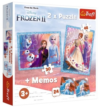 PUZZLE 2W1 + GRA MEMOS TAJEMNICZA KRAINA FROZEN
