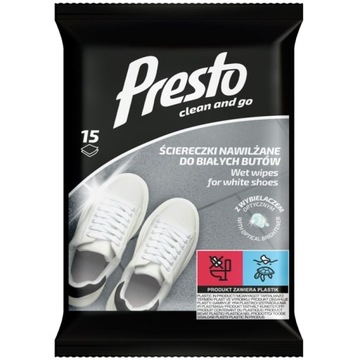 Presto ściereczki nawilżane do białych butów 15 sztuk