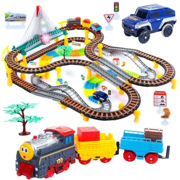 KINDERPLAY KOLEJKA ELEKTRYCZNA TOR WYŚCIGOWY 2w1