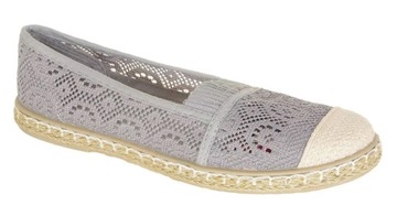 Buty KORONKOWE TENISÓWKI ESPADRYLE DAMSKIE GUMKA