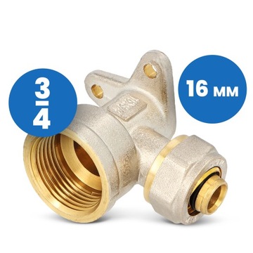 ВИНТ PEX колено 16x3/4 GW ПОДВЕСКА Соединитель Соединитель трубы Латунное колено