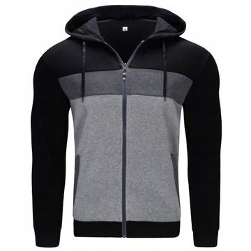 R2574 r. L GŁADKA ROZPINANA BLUZA Z KAPTUREM