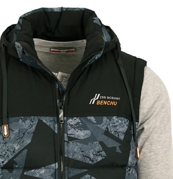 ЖИЛЕТ МУЖСКОЙ УТЕПЛЕННЫЙ УТЕПЛЕННЫЙ, БРОНЯ СТЕГАНАЯ С КАПЮШОНОМ L