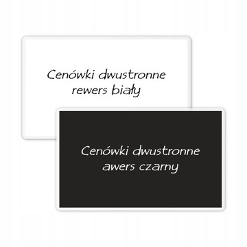 Cenówki LAMINOWANE dwustronne CZARNE/BIAŁE 50 szt.
