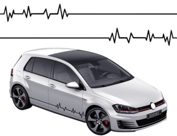 Samolepky na auto Motiv Puls Linie života 16x300 x2