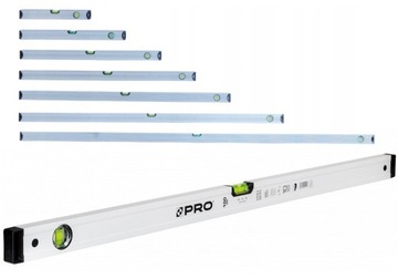ZESTAW POZIOMNIC 40-200CM PRO600 PLUS BIAŁE 7 SZTUK DO WYZNACZANIA SPADKÓW