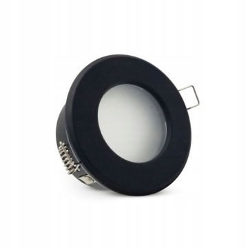 Герметичный галогенный люверс для потолка матовый черный IP44