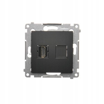 Gniazdo HDMI pojedyncze Czarny mat Simon 54