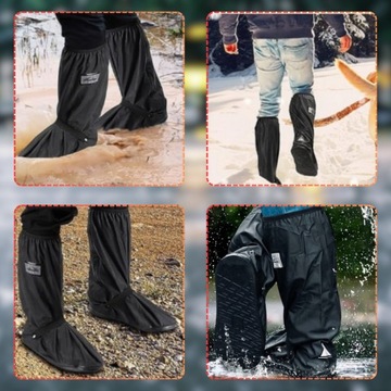 Водонепроницаемые высокие бахилы XL 43-45 Противоскользящие