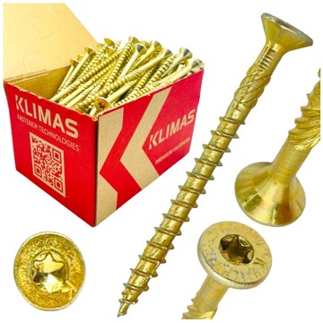 Wkręty ciesielskie DO DREWNA stożkowe KMWHT 6x80 mm na torx Klimas 100 szt