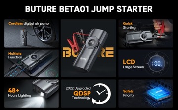 BUTURE Jump Starter, Стартерный аккумулятор, портативный, 150PSI, 2500A